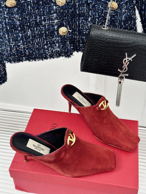 Valentin | Valentino 24S New ProductV-buckle square toe high-heeled slippers ️A socialite wijqvc37vl - Image 4