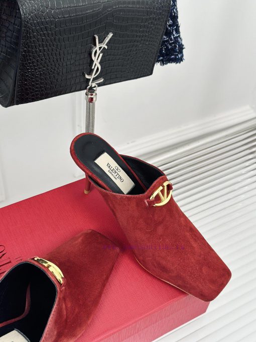 Valentin | Valentino 24S New ProductV-buckle square toe high-heeled slippers ️A socialite wijqvc37vl - Image 6