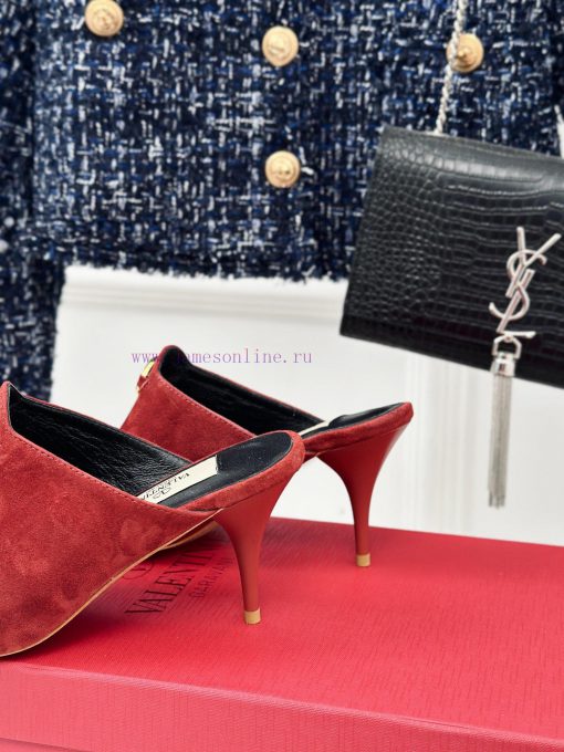 Valentin | Valentino 24S New ProductV-buckle square toe high-heeled slippers ️A socialite wijqvc37vl - Image 9