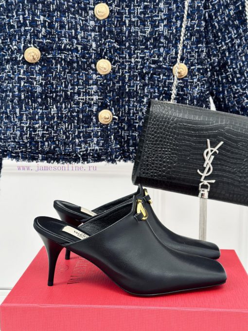 Valentin | Valentino 24S New ProductV-buckle square toe high-heeled slippers ️A socialite wi72rrm87r - Image 2