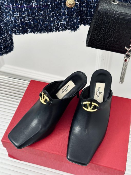 Valentin | Valentino 24S New ProductV-buckle square toe high-heeled slippers ️A socialite wi72rrm87r - Image 3