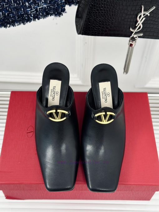 Valentin | Valentino 24S New ProductV-buckle square toe high-heeled slippers ️A socialite wi72rrm87r - Image 5