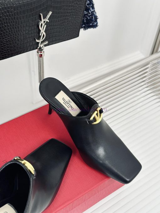 Valentin | Valentino 24S New ProductV-buckle square toe high-heeled slippers ️A socialite wi72rrm87r - Image 6