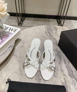 Alexander Wang's 24 Spring/Summer New Dome Middle Heel Sandals with Serpentine Pattern and Sorcdolkr
