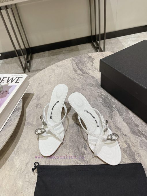 Alexander Wang's 24 Spring/Summer New Dome Middle Heel Sandals with Serpentine Pattern and Sorcdolkr - Image 3