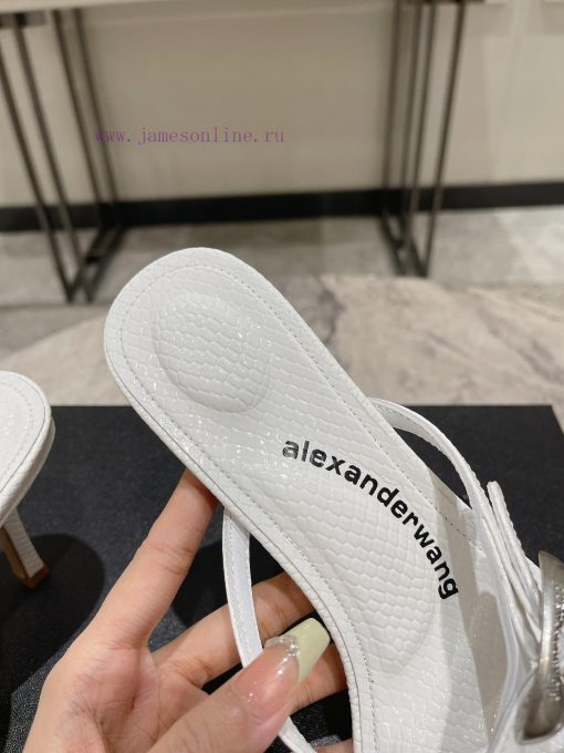 Alexander Wang's 24 Spring/Summer New Dome Middle Heel Sandals with Serpentine Pattern and Sorcdolkr - Image 8