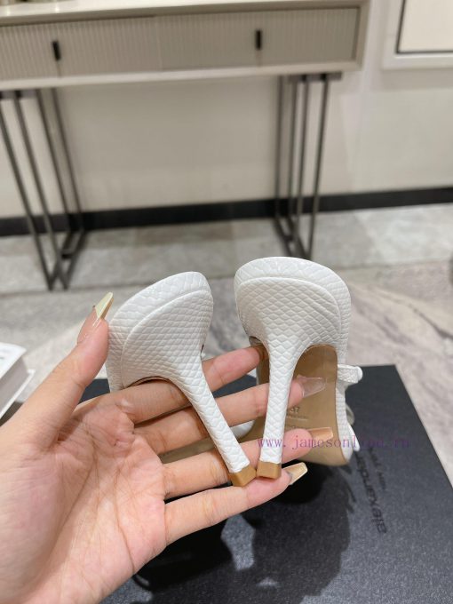 Alexander Wang's 24 Spring/Summer New Dome Middle Heel Sandals with Serpentine Pattern and Sorcdolkr - Image 10