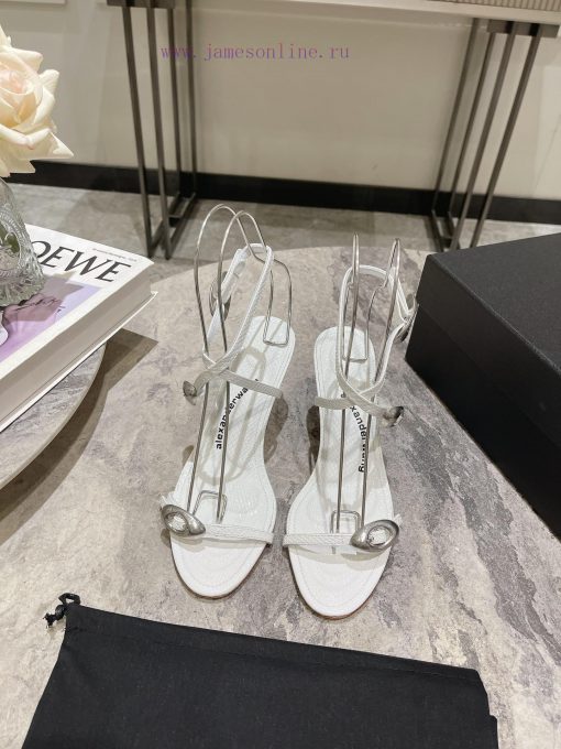 Alexander Wang's 24 Spring/Summer New Dome Middle Heel Sandals with Serpentine Pattern and Srvxv9pxm - Image 2