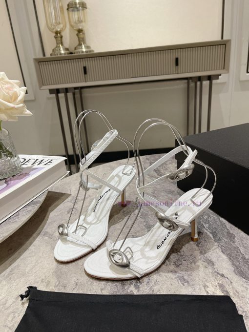 Alexander Wang's 24 Spring/Summer New Dome Middle Heel Sandals with Serpentine Pattern and Srvxv9pxm - Image 3