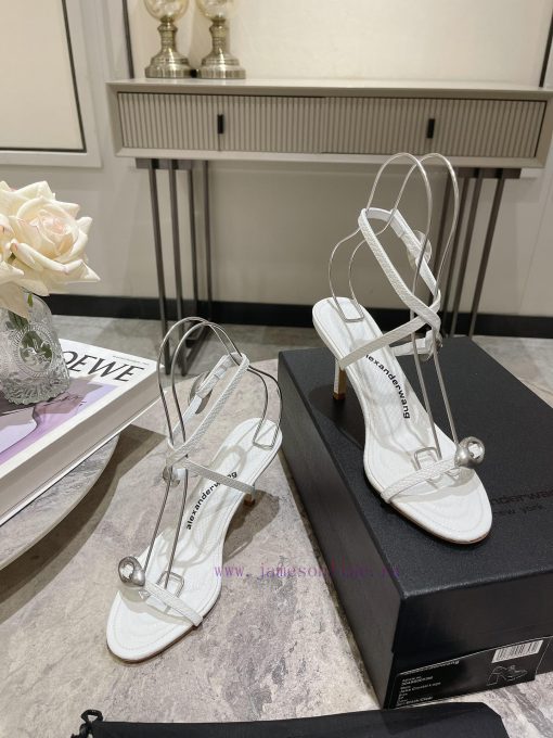 Alexander Wang's 24 Spring/Summer New Dome Middle Heel Sandals with Serpentine Pattern and Srvxv9pxm - Image 6