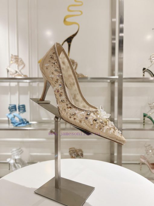 Top High HeelsR ᴇɴᴇ C ᴀᴏᴠɪʟʟᴀ | 2024s 𝐒 Heavy Industry RC Crystal Gemstone Silk Heel Shoe Sewccxshwr - Image 3