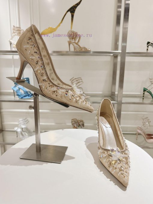 Top High HeelsR ᴇɴᴇ C ᴀᴏᴠɪʟʟᴀ | 2024s 𝐒 Heavy Industry RC Crystal Gemstone Silk Heel Shoe Sewccxshwr - Image 6