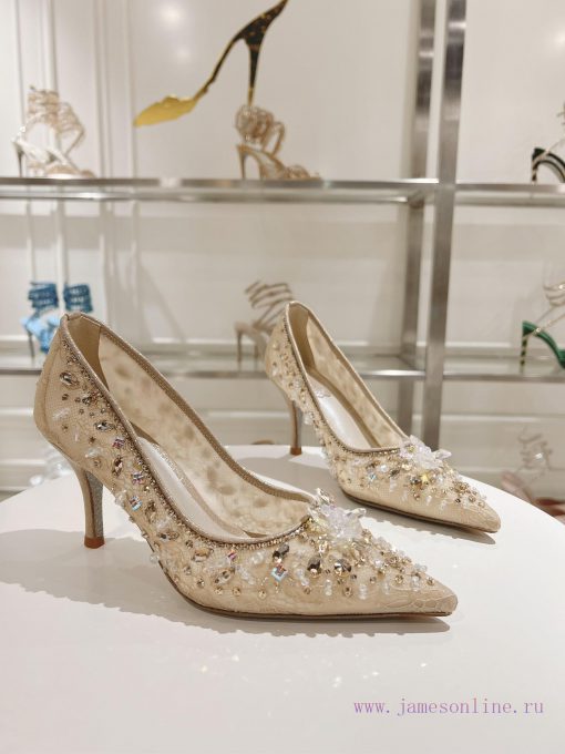 Top High HeelsR ᴇɴᴇ C ᴀᴏᴠɪʟʟᴀ | 2024s 𝐒 Heavy Industry RC Crystal Gemstone Silk Heel Shoe Sewccxshwr - Image 9