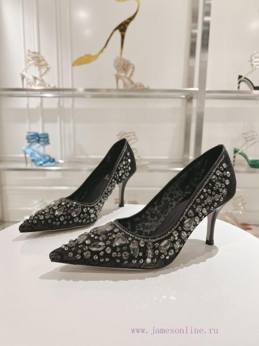 Top tierR ᴇɴᴇ C ᴀᴏᴠɪʟʟᴀ | 2024s 𝐒 Heavy Industry RC Crystal Gemstone Lace Heel Shoe Series 〰o0b83lnx - Image 8