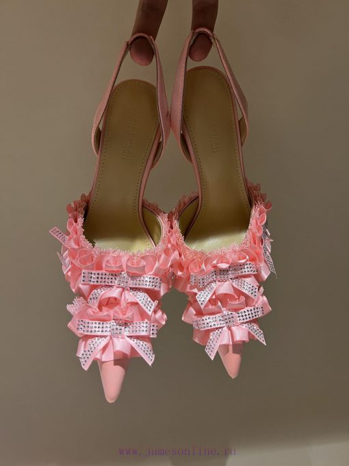 The most2024 early spring lace and crystal lace high-heeled sandalsExquisite princess shoes,zni23sk0 - Image 10