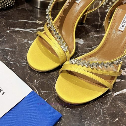 Aquazzura 2024This is a rhinestone sandal with a bohemian charm, featuring a free spirited srtnmmbnr - Image 8
