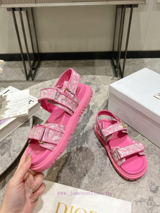 Classic upgrade with 2024 new color scheme Dior classic Velcro sandals and slippers series okt32k32z - Image 5