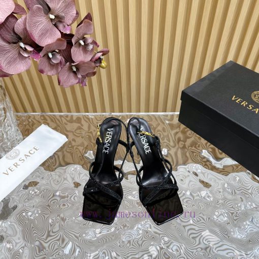Versace 2024 Spring/Summer New Striped High Heel Sandals, Simultaneous Release————————————Thxmxa7xjy - Image 3