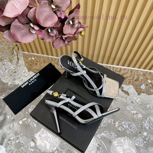 Versace 2024 Spring/Summer New Striped High Heel Sandals, Simultaneous Release————————————Thtodn1ld7 - Image 6