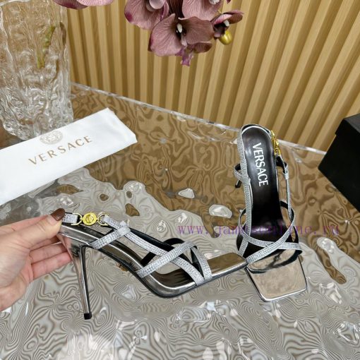 Versace 2024 Spring/Summer New Striped High Heel Sandals, Simultaneous Release————————————Thtodn1ld7 - Image 8
