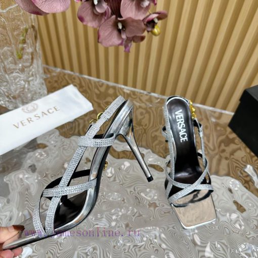 Versace 2024 Spring/Summer New Striped High Heel Sandals, Simultaneous Release————————————Thtodn1ld7 - Image 9