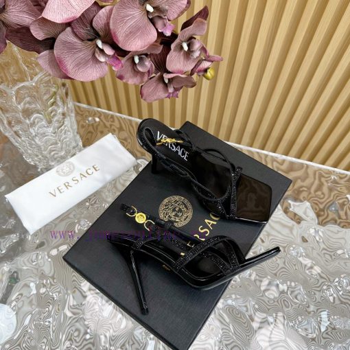 Versace 2024 Spring/Summer New Striped High Heel Sandals, Simultaneous Release————————————Thxmxa7xjy - Image 10