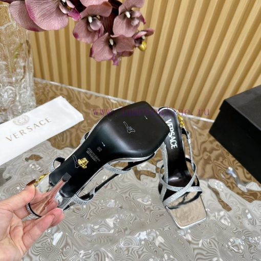 Versace 2024 Spring/Summer New Striped High Heel Sandals, Simultaneous Release————————————Thtodn1ld7 - Image 10