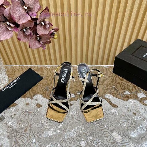 Versace 2024 Spring/Summer New Striped High Heel Sandals, Simultaneous Release————————————Thafzrr4vc - Image 3
