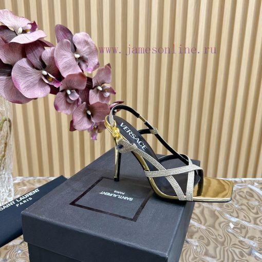 Versace 2024 Spring/Summer New Striped High Heel Sandals, Simultaneous Release————————————Thafzrr4vc - Image 7