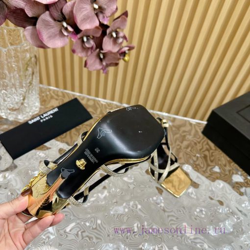 Versace 2024 Spring/Summer New Striped High Heel Sandals, Simultaneous Release————————————Thafzrr4vc - Image 9