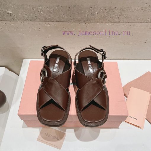Top tierMiu Miu2024 popular thick heel sandalsThe Miu in the market is really girly, even wimeop9pml