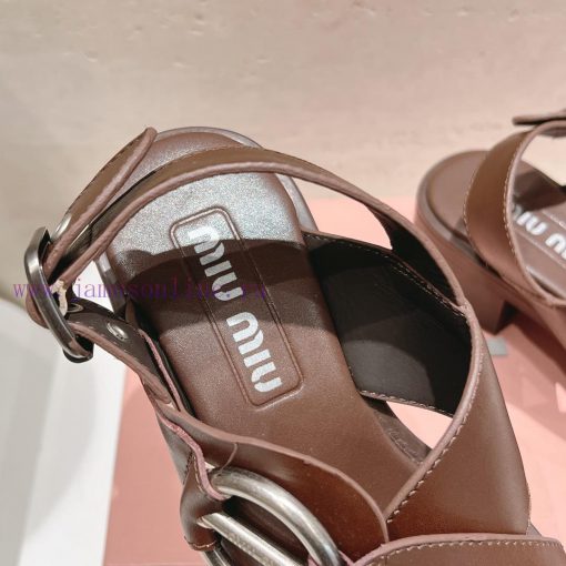 Top tierMiu Miu2024 popular thick heel sandalsThe Miu in the market is really girly, even wimeop9pml - Image 10