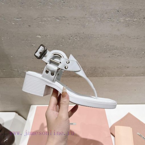 Top tierMiu Miu2024 popular thick heel sandalsThe Miu in the market is really girlish, with w7gepwpg - Image 7