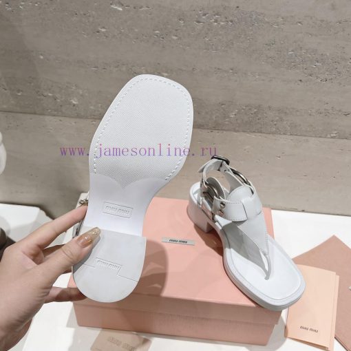 Top tierMiu Miu2024 popular thick heel sandalsThe Miu in the market is really girlish, with w7gepwpg - Image 9