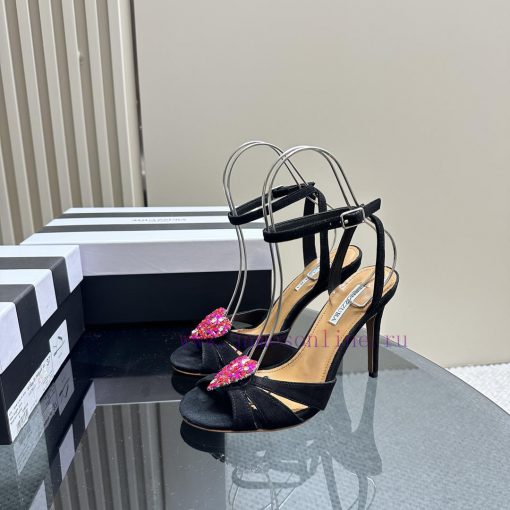 AQUAZZURA Golden Pineapple 2024 𝐒𝐒𝐧𝐞𝐰 Spring/Summer New Diamond Button SandalsAquazzura/Pineeupbhqul