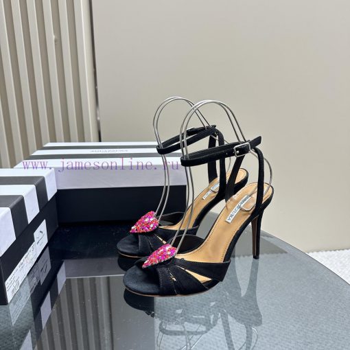 AQUAZZURA Golden Pineapple 2024 𝐒𝐒𝐧𝐞𝐰 Spring/Summer New Diamond Button SandalsAquazzura/Pineeupbhqul - Image 2