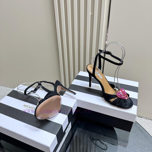 AQUAZZURA Golden Pineapple 2024 𝐒𝐒𝐧𝐞𝐰 Spring/Summer New Diamond Button SandalsAquazzura/Pineeupbhqul - Image 5