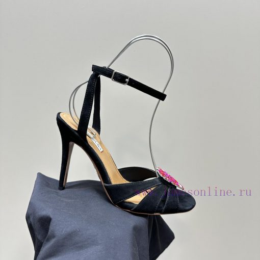 AQUAZZURA Golden Pineapple 2024 𝐒𝐒𝐧𝐞𝐰 Spring/Summer New Diamond Button SandalsAquazzura/Pineeupbhqul - Image 8
