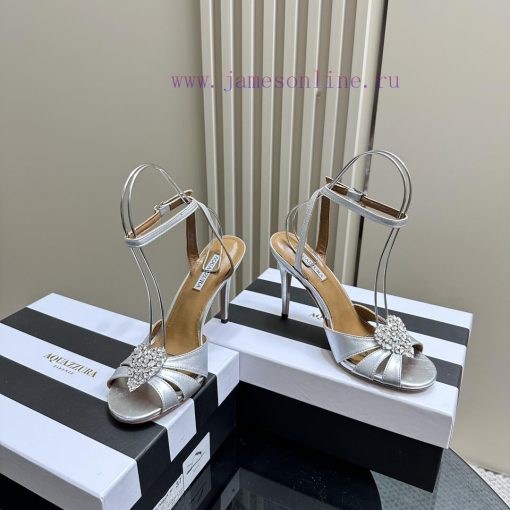 AQUAZZURA Golden Pineapple 2024 𝐒𝐒𝐧𝐞𝐰 Spring/Summer New Diamond Button SandalsAquazzura/Pine8opb95tu - Image 4