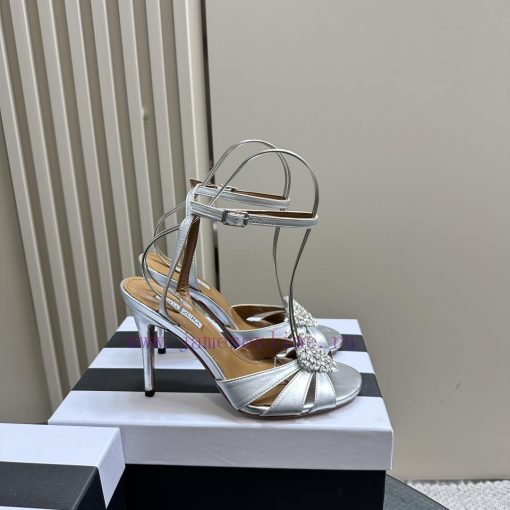AQUAZZURA Golden Pineapple 2024 𝐒𝐒𝐧𝐞𝐰 Spring/Summer New Diamond Button SandalsAquazzura/Pine8opb95tu - Image 6