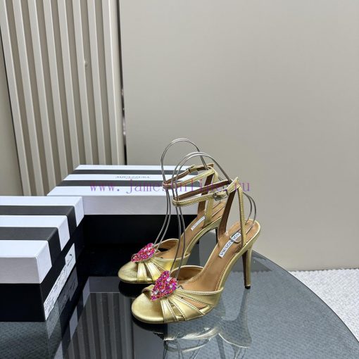 AQUAZZURA Golden Pineapple 2024 𝐒𝐒𝐧𝐞𝐰 Spring/Summer New Diamond Button SandalsAquazzura/Pineil0hrs8o