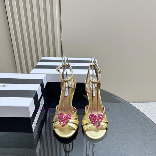 AQUAZZURA Golden Pineapple 2024 𝐒𝐒𝐧𝐞𝐰 Spring/Summer New Diamond Button SandalsAquazzura/Pineil0hrs8o - Image 3