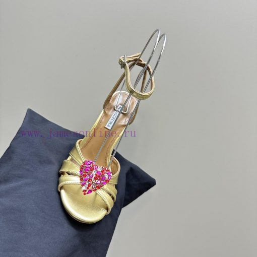 AQUAZZURA Golden Pineapple 2024 𝐒𝐒𝐧𝐞𝐰 Spring/Summer New Diamond Button SandalsAquazzura/Pineil0hrs8o - Image 9