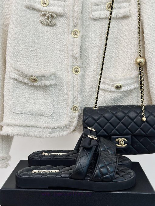Chanel | Chanel 24c New Product LinggeThick soled bow double C slippersA must-have cool mop ti4llrsw - Image 2