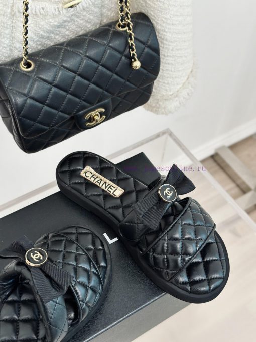 Chanel | Chanel 24c New Product LinggeThick soled bow double C slippersA must-have cool mop ti4llrsw - Image 6