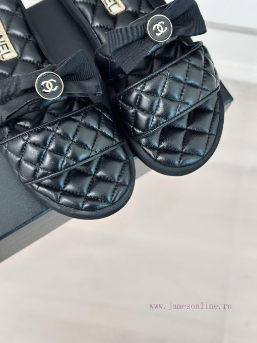 Chanel | Chanel 24c New Product LinggeThick soled bow double C slippersA must-have cool mop ti4llrsw - Image 8
