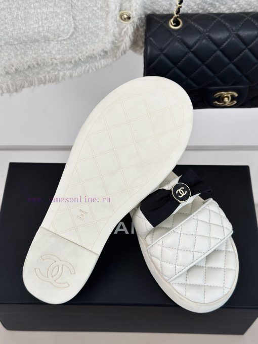 Chanel | Chanel 24c New Product LinggeThick soled bow double C slippersA must-have cool mop hqd819tx - Image 10