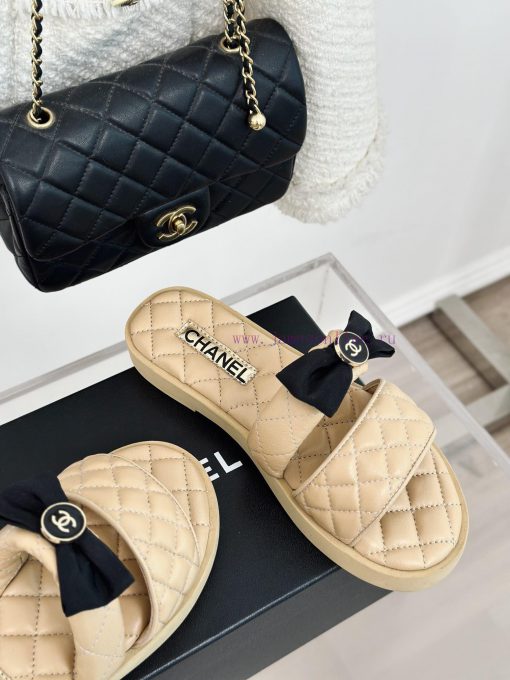 Chanel | Chanel 24c New Product LinggeThick soled bow double C slippersA must-have cool mop 90dmwlx0 - Image 6
