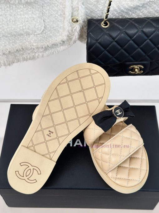 Chanel | Chanel 24c New Product LinggeThick soled bow double C slippersA must-have cool mop 90dmwlx0 - Image 10