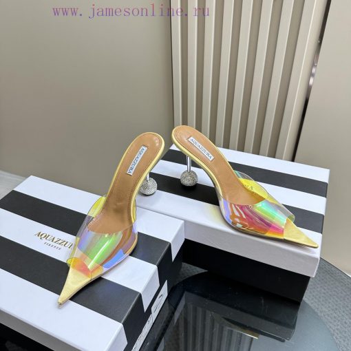 Aquazzura 2024 Spring/Summer New Soleil Series Film High Heel Diamond SandalsFull of charm, w8zs19tb - Image 4
